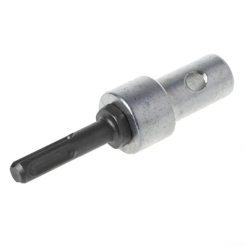 Two Slot Drill Bit Adapter For Earth Auger And Electric Drill Connection, durable steel construction shown at an angle