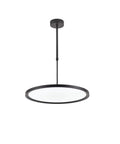 Ultra Thin Disc LED Pendant Light 19.7 Inch Modern Chandelier Dimmable Ceiling Fixture in black, side view