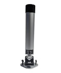 Boat Track System Kit With 4 Adjustable Rod Holders And 2 17 Inch Tracks For Your Fishing Rig On The Deck Ratcheting Rod Holders With 5 Vertical Positions And 70 Degree Horizontal Rotation Egg Base Made In USA single silver rod holder with black cap and egg base