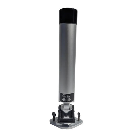 Boat Track System Kit With 4 Adjustable Rod Holders And 2 17 Inch Tracks For Your Fishing Rig On The Deck Ratcheting Rod Holders With 5 Vertical Positions And 70 Degree Horizontal Rotation Egg Base Made In USA single silver rod holder with black cap and egg base