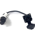 Badass 32A GBT To J1772 EVSE Adapter with black and white connectors for smooth electric vehicle charging.