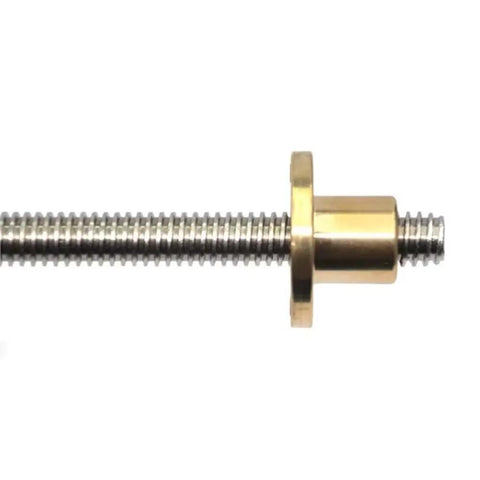 T10 Threaded Rod With Nut, 10mm Diameter, 100-550mm Length, 304 Stainless Steel, Heavy Duty Trapezoidal Thread, Pitch Two Lead One, Built For CNC, 3D Printers, Actuators, And Industrial Machinery, rod with nut