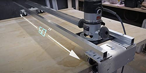Slab Jig Router Sled for Woodworking, Level and Trim Wood Slabs Up To 64 Inches Wide, Portable Durable Pro Grade Router Jig shown on table