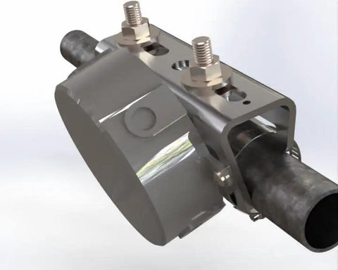 Junction Box Pipe Mount Bracket With Adjustable Clamps For Pole Or Wall Installations, stainless steel construction on pipe