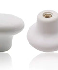 8 Pack White Ceramic Cabinet Knobs Round Drawer Pulls For Kitchen Cupboards With Screws Included, Two Lengths 25mm And 35mm, Durable Dresser Knob Set, Easy To Clean, Classic Home Update mushroom knob and screws