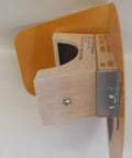 Side view of Pancake Welding Hood Right Hand With ANSI Z87.1 OSHA Approved Lens Box, lightweight, showing ear guard and lens box.