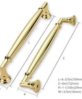 10 Pack Polished Brass Cabinet Pulls Center to Center 6 Inch Heavy Duty Solid Handles for kitchen cabinets and drawers with measurements
