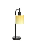 Dope Industrial Table Lamp Set Of 2 With Stepless Dimming USB Ports Glass Shade Vintage Bedside Reading Desk Lamps For Living Room And Bedroom 2 Pack Nightstand Lamps Include 9.5W LED Bulb, single lamp close-up