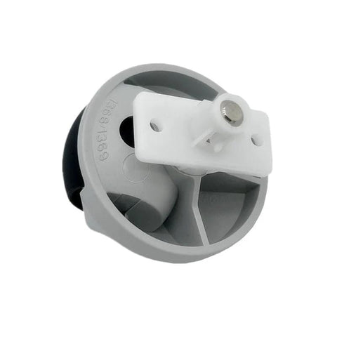 Front wheel assembly for vacuum cleaner, gray wheel with white mounting bracket and screw, Amazon-branded part