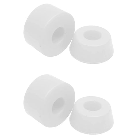 Soft 81A White Skateboard Truck Bushings Replacement Set For Two Trucks With Top Conical And Bottom Barrel Bushings For Snappy Turns And Smooth Ride For Any Setup