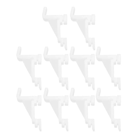Heavy Duty Freezer Hooks And Fridge Shelf Clips Set Of 50 Crack Resistant Smooth Surface Sturdy Bracket Organizer in white plastic