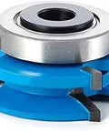 Carbide Tipped Three Wing Beveled Reversible Stile And Rail Router Bit For Template Shaping Arched Doors Diameter Two And Thirteen Thirty Second Inches Bore Half Inch Or Three Quarter Inch Bore Or One And One Quarter Inch Bore And Ball Bearing Center
