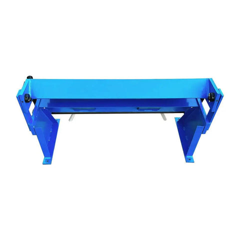 Front view of a 24 Inch Box Pan Brake for 20 Gauge Sheet Metal, bench top bender with 9 inch working height, compact fabrication tool.
