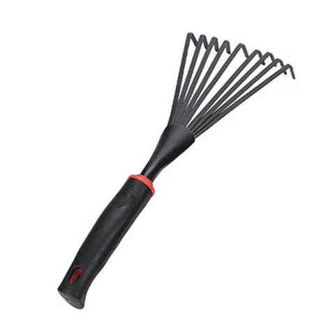 13 Inch Stainless Steel Handheld Shrub Rake With Nine Claws For Soil Loosening, Weeding, Planting And Weed Removal In Small Gardens