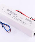 Beefy 100.8W 24V 4.2A Switching Power Supply IP67 Fully Encapsulated Universal AC Input Constant Voltage Minus Ten To Seventy Celsius CE FCC RoHS Certified Industrial Grade PSU For Harsh Environments white IP67 sealed PSU with wired leads