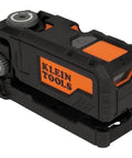Magnetic Pocket Laser Level With 360 Degree Wall Attachment, red laser line reaches 30 feet, 3 bubble vials, black orange body