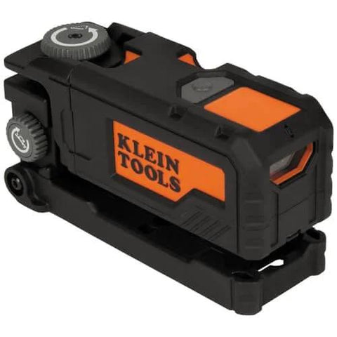 Magnetic Pocket Laser Level With 360 Degree Wall Attachment, red laser line reaches 30 feet, 3 bubble vials, black orange body