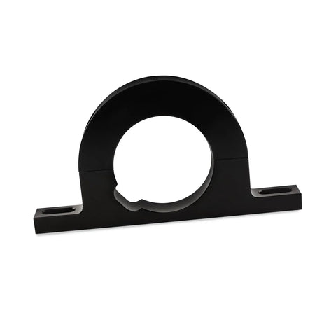 XTPTFABS 2-inch billet steering column mount, front view, black with circular clamp and flat base.