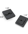 Universal MOLLE Panel Mounting Bracket Base Matte Black Steel 4 Pack Durable Powder Coated for Tactical Gear, shown front and side.
