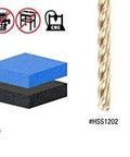 Amana Tool HSS foam-cutting end mills, extended reach, 1/2 in dia; two bits shown with foam block and dimension diagram