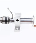 Mini Rotate Lathe Tailstock With High Precision Double Bearing Design For Woodworking And Carving Projects Offering Smooth Turning And Adjusted Depth Control side view of silver tailstock