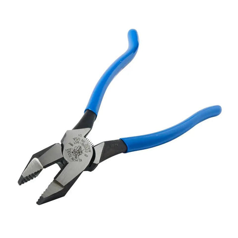 Heavy Duty 9 Inch Ironworker Pliers For Rebar ACSR Screws Nails And Hardened Wire, High Leverage Side Cutters, Blue Handle