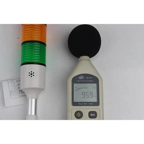 24V LED Indicator Lights For Industrial Machines And Tooling, Signal Alarm Light With Buzzer Tower, 2 Layer Beacon, Sound Level Meter