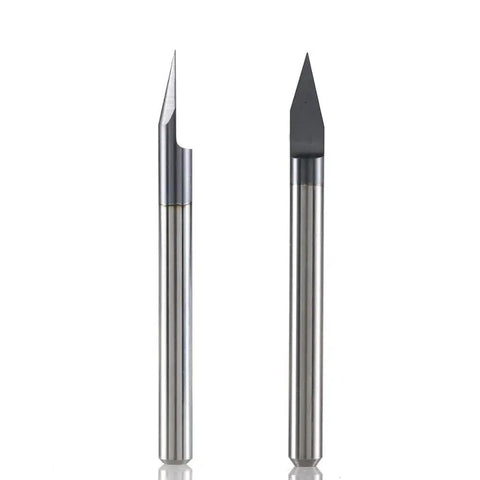 Killer Solid Carbide Router Bits Set For Woodworking Engraving And Milling With 6.35Mm Shank showing two precision bits for detailed carving.
