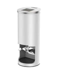 Top Shelf Professional Grade Electric Coffee Tamper For 58mm Commercial Espresso Machine With Stainless Steel Base Auto Sensor And Adjustable Portafilter Holder Wrist Relief, compact white design.
