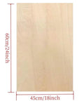 Basswood sheet, unfinished plywood board; 18 x 24 x 1/8 in, natural light wood