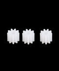 Three 9-tooth plastic gears from 50 Pack Plastic Gears With 9 Teeth Model 092A Worm Gear Set For RC Cars And Robot Motors