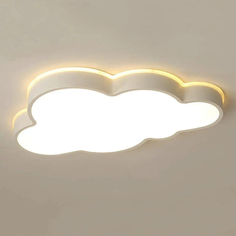 Cloud Shape LED Ceiling Light For Kids Room Acrylic Flush Mount Chandelier With Remote Dimmable Warm And White Light Large 25.5 Inch