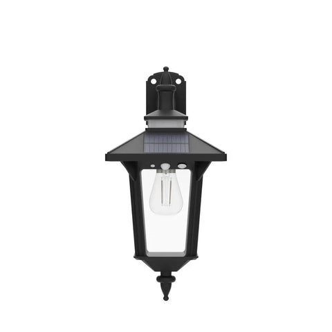 Outdoor Solar Wall Lights Dusk To Dawn With Motion Sensor, Four Solar Panels, 3 Modes, Waterproof Wall Sconce Lantern Front View