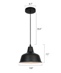 Black Industrial Pendant Lights Set Of 3 Modern Farmhouse Ceiling Fixtures, single matte dome with dimensions