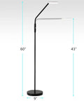Dope Dimmable LED Floor Lamp With Adjustable Color Temperature For Bedside Reading And Crafting, 360 Degree Gooseneck, 60 inches tall