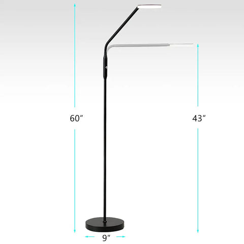 Dope Dimmable LED Floor Lamp With Adjustable Color Temperature For Bedside Reading And Crafting, 360 Degree Gooseneck, 60 inches tall