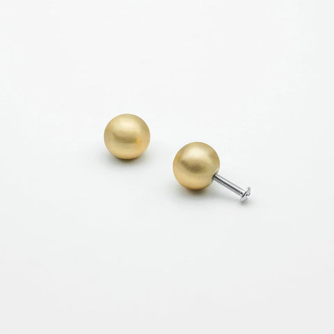 10 Pack Brushed Gold Ball Cabinet Knobs 1 Inch Diameter Zinc Alloy Drawer Pulls For Kitchen Cupboards with screw