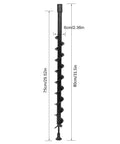 Pro Grade Earth Auger With Carbon Steel Shaft For Faster Planting And Digging, 20mm Shaft Drill Bit dimensions shown
