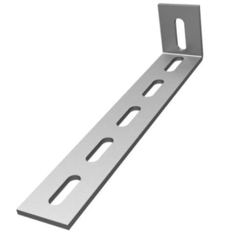 Silver mounting bracket with oval slots, part of Heavy Duty Mounting Bracket With Fasteners For 1 By 5 Slot Vans And Trucks Silver MB113