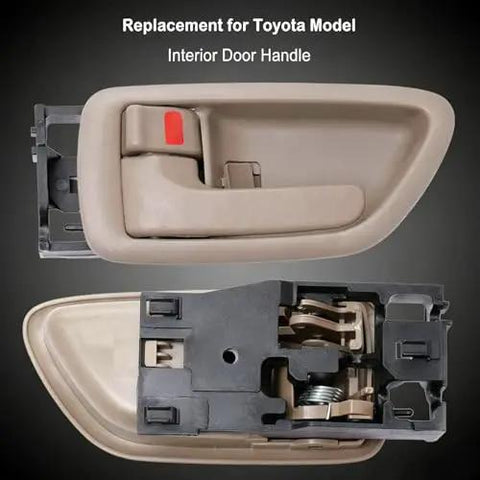 Toyota Beige Interior Door Handle Set For Sequoia 2001-2007, Avalon 2000-2004, And Tundra Crew Cab 2004-2006, front and back view