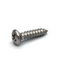 One Hundred Pack Four By Half Inch Stainless Steel Guitar Pickguard Screws Phillips Head Oval Replacement Hardware For Fender Stratocaster Telecaster Uncoated Durable Badass Setup, single screw close-up.