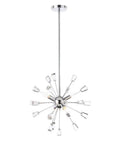 Four Light Crystal Sputnik Chandelier In Polished Chrome, Modern Ceiling Light Fixture With Dazzling Glass Orbs