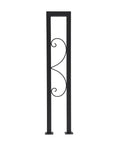 Rock Solid Heavy Duty U Shaped Stair Handrail For Steps Indoor Outdoor Decorative Metal Railing Featuring Slick Corrosion Resistant Finish And Wide Stable Base in black with elegant design.