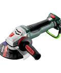 Built Like A Tank Cordless Angle Grinder With 18 Volt Brushless Motor And Flex Tail Head For No Sweat Cutting And Grinding Work Ships In A Rock Hard Carry Box But Excludes Battery And Charger Lets You Pack Only What You Need For Tomorrow showing the tool at an angle with its brushless motor and grinding disc.
