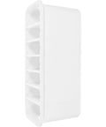 Slick White PP Plastic Drawer Organizer Box With Comfortable Handle Grip For Quick Sorting Bras Socks Ties And Everyday Gear To Keep Your Room Neat On The Daily, side view showing sections.