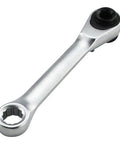 AugustknowU 1/4 Inch Double Ended Ratchet Wrench With 72 Tooth Gear For Ultra Tight Spots, Perfect Mini Hex Key Set Access And Heavy Duty Mechanics Tool Kit In Sleek Silver Finish. silver 1/4-inch double ended ratchet wrench with 72-tooth gear