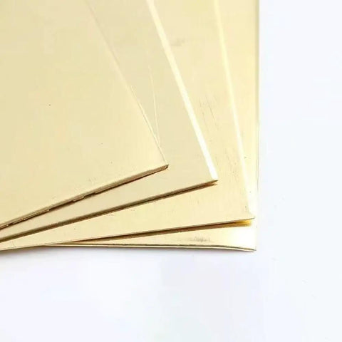 Solid Brass Flat Sheet 1.2x100x100mm craft and industrial metal plate, smooth surface and edges, high ductility and corrosion resistance