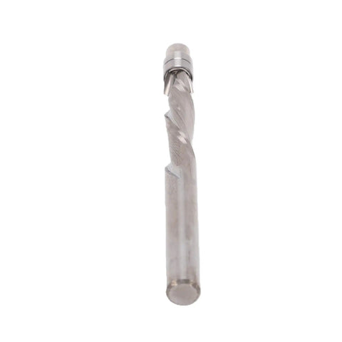 Jiawu 1/4 Inch Shank Spiral Flush Cut Router Bit For Precision Wood Trimming High Performance CNC Carving Tools With Durability against white background.