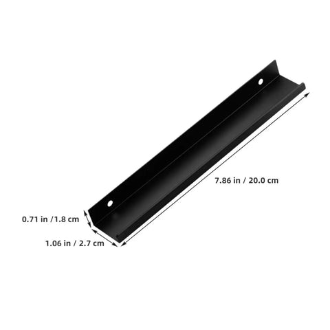 Matte Dark Hidden Cabinet Drawer Pulls 4 Pack, 200mm Extended Kitchen And Wardrobe Door Handles shown with dimensions