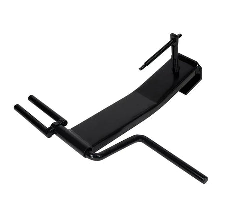 Black powder coated steel strap winder for flatbed trailer, fits 2-4 inch straps, ideal for cargo tie down and easy wind storage.